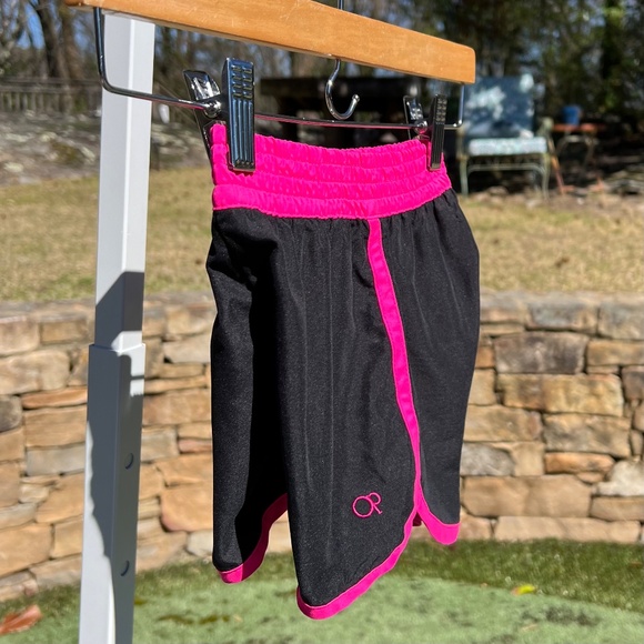 OP Black Girls Shorts with Hot Pink Elastic Waistband and Trim - Picture 7 of 14